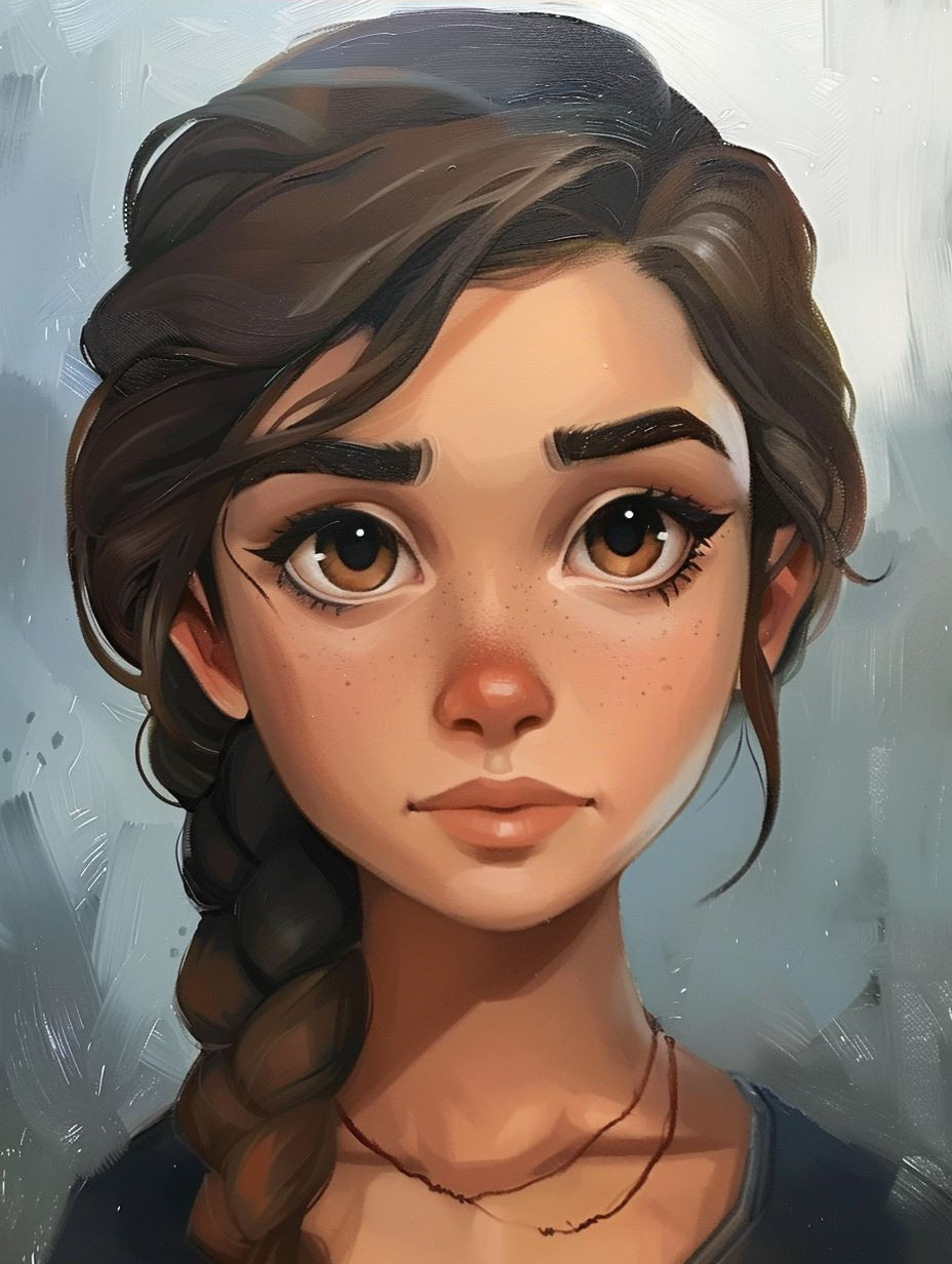 Soft Gaze Digital Portrait