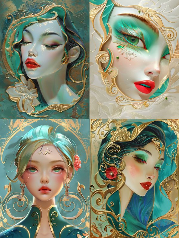 Ethereal Gilded Teal Goddess