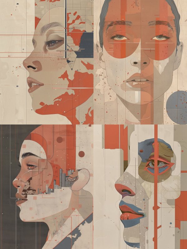 Fragmented Soul in Crimson Tones