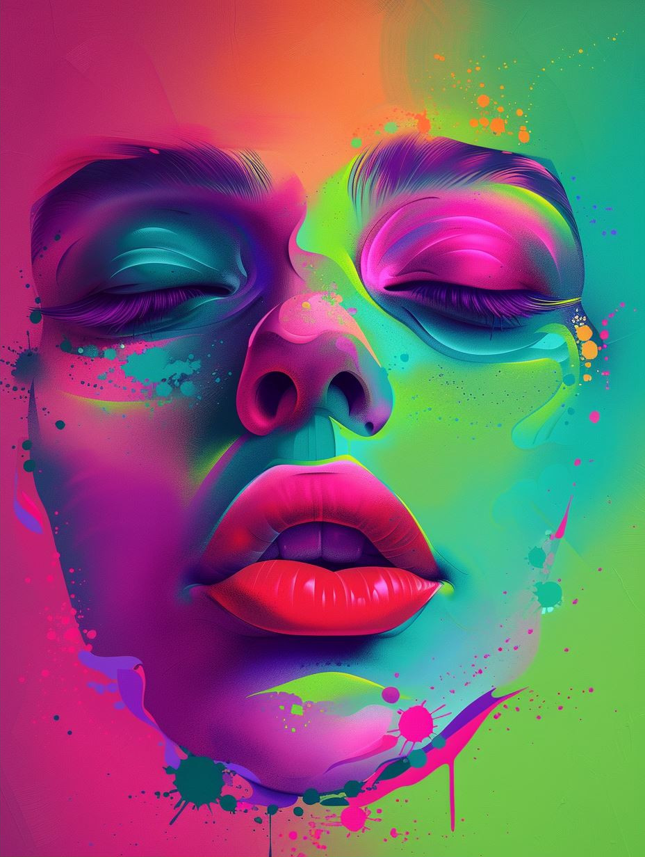 Neon Prism Ethereal Portrait