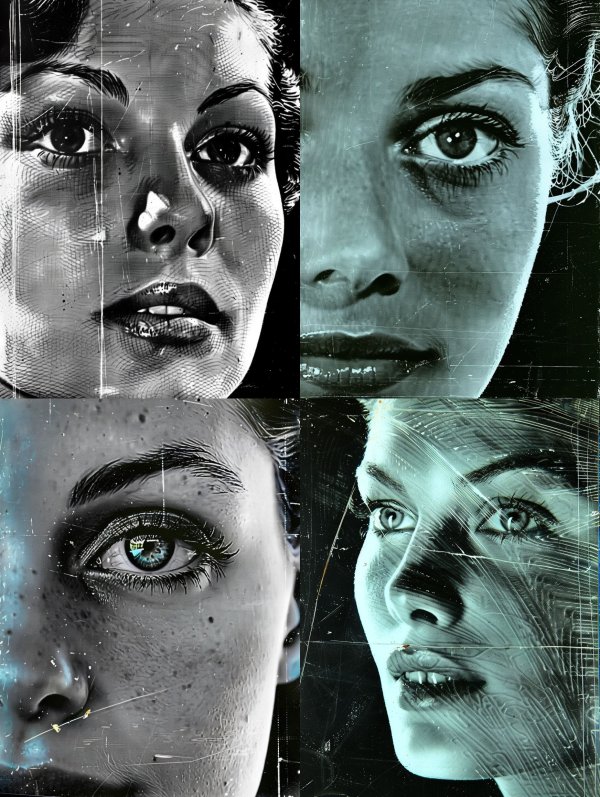 Noir Halftone Cinematic Portrait