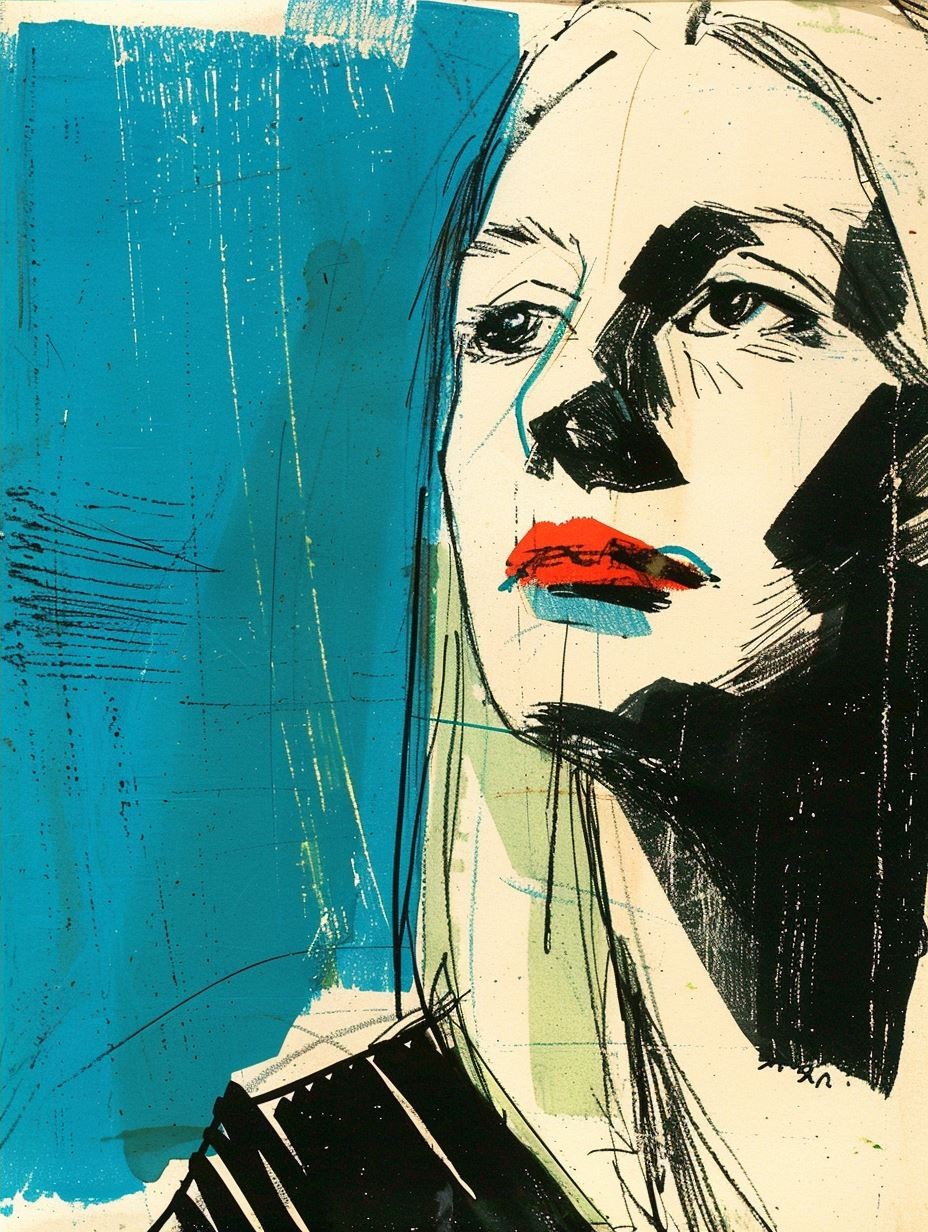 Azure Ink Portrait