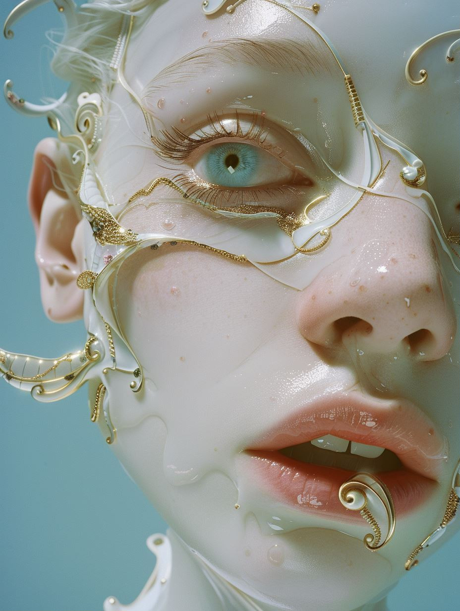 Gilded Porcelain Ethereal Visage