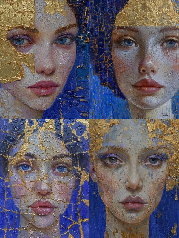 Gilded Fracture Portrait