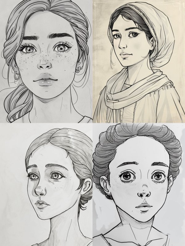 Monochrome Ink Portrait