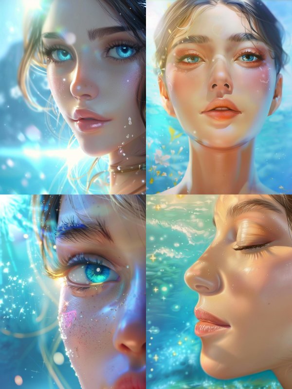Ethereal Glow of Azure Eyes
