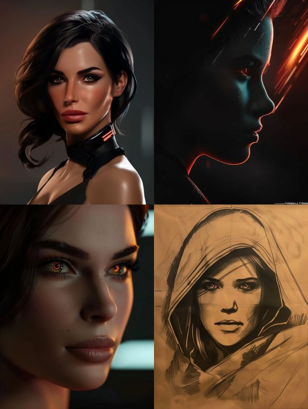 Futuristic Cybernetic Elegance Portrait