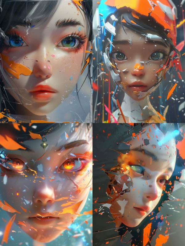Shattered Glass Digital Portrait