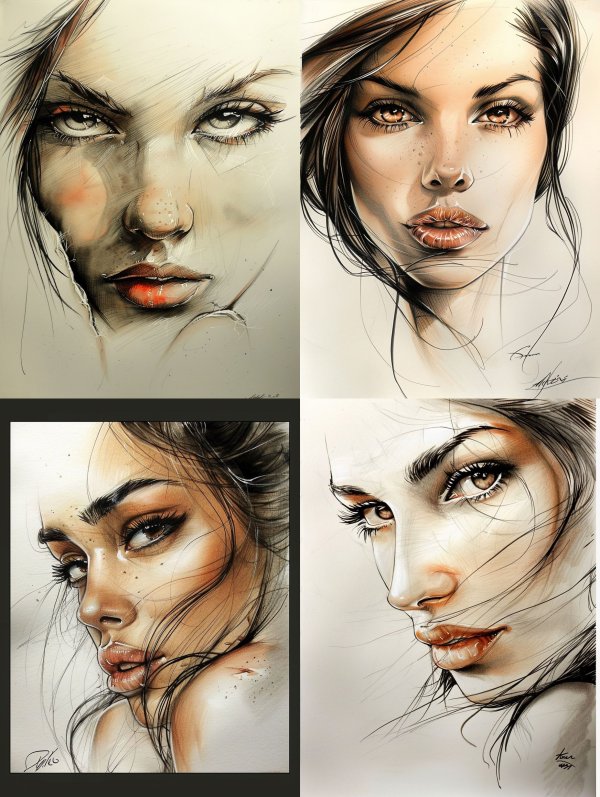 Ethereal Charcoal Portrait Studies