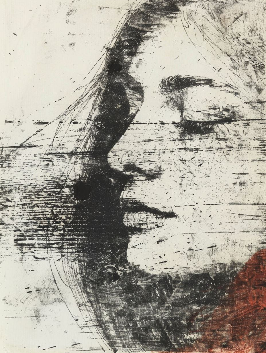 Gritty Monochrome Ink Portrait