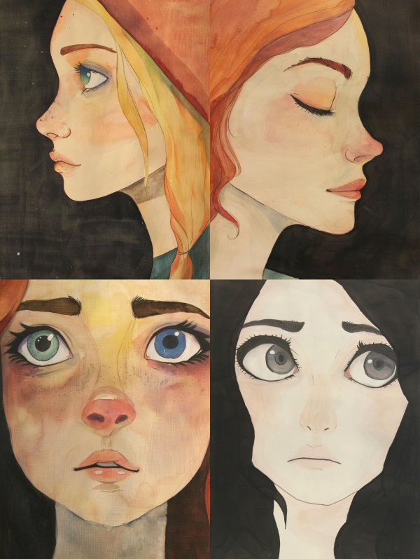 Ethereal Watercolor Gaze