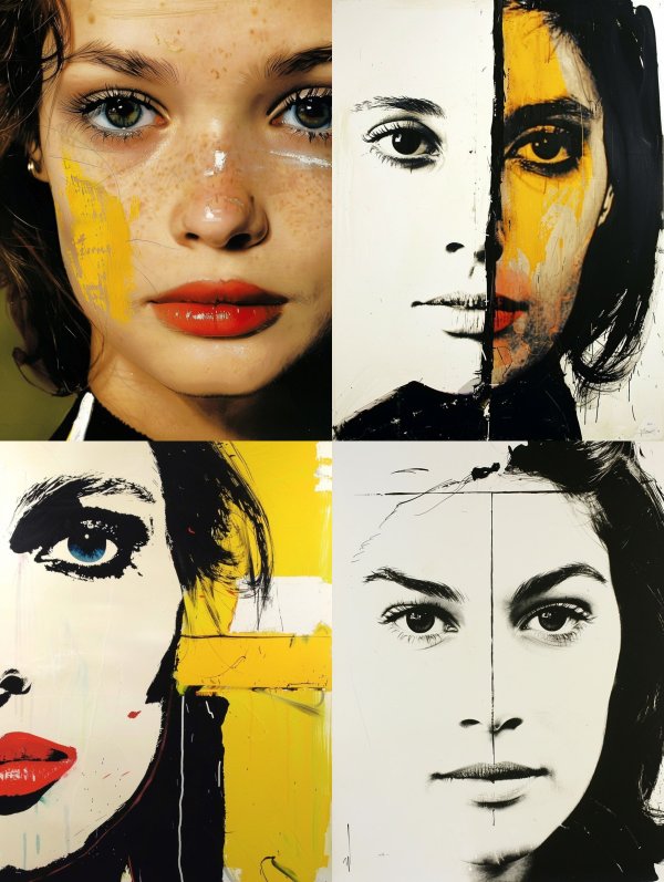 Avant Garde Yellow Paint Portrait