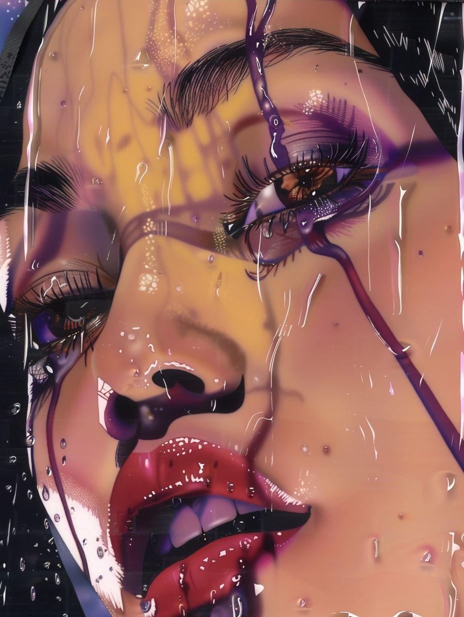 Cybernetic Gloss Neon Portrait