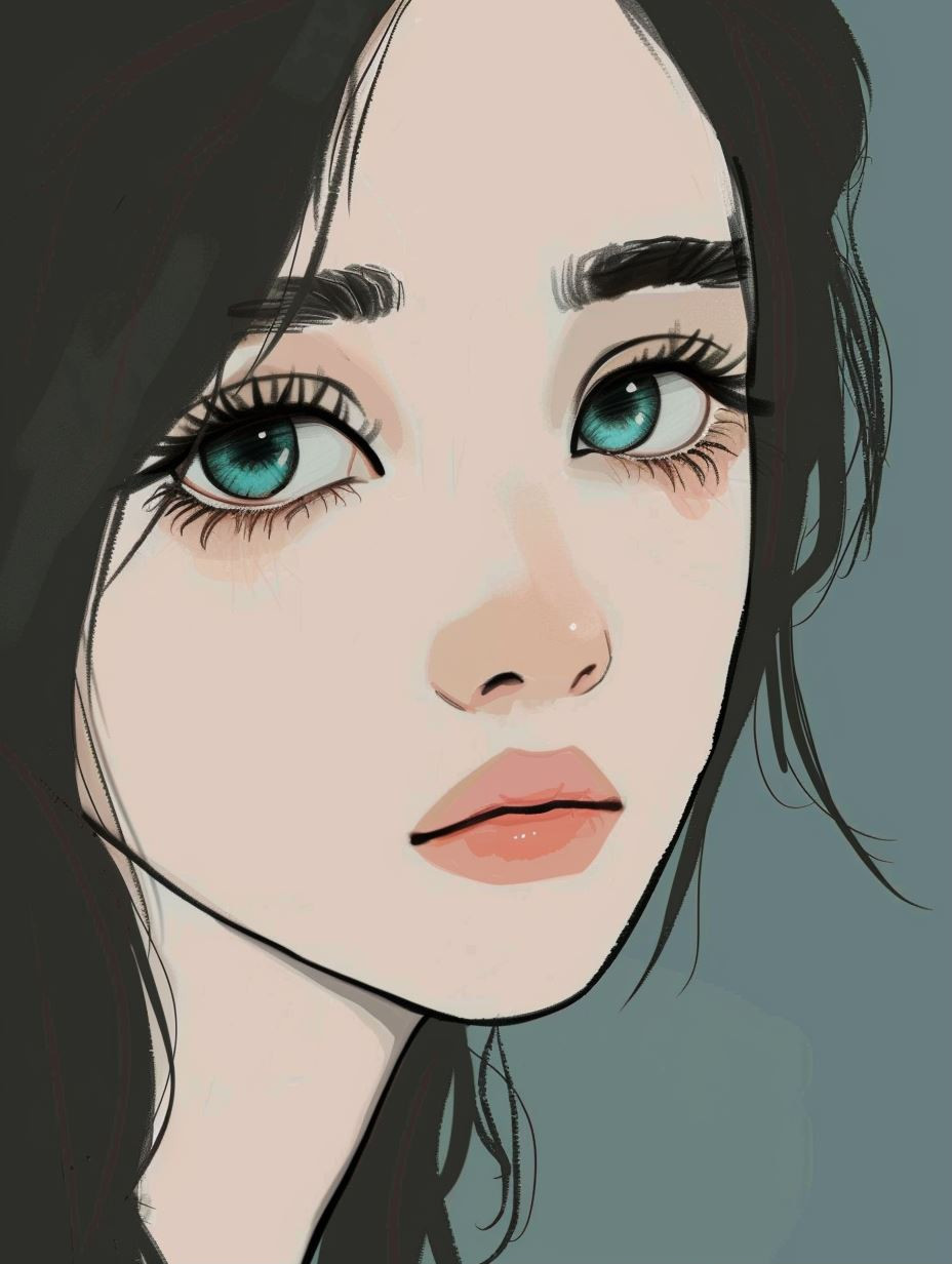 Ethereal Gaze Digital Portrait