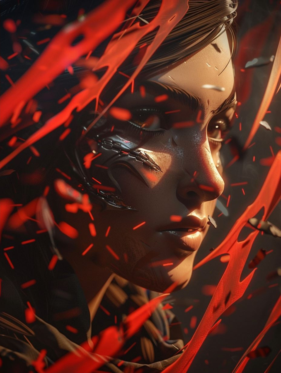 Cybernetic Gaze in Ember Rain