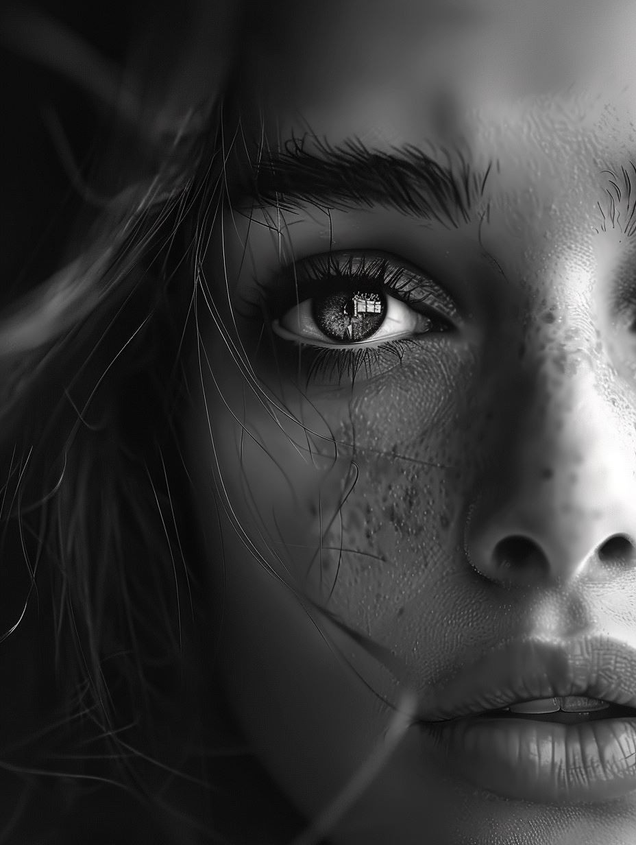 Intimate Monochrome Gaze Study