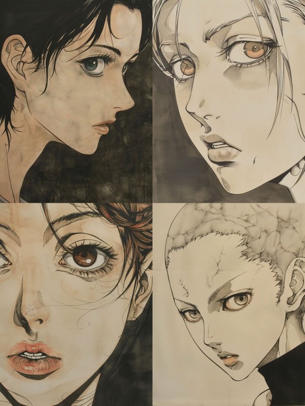 Melancholic Noir Manga Portrait