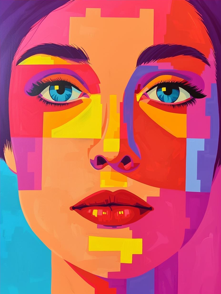 Vibrant Geometric Portrait - Image 4