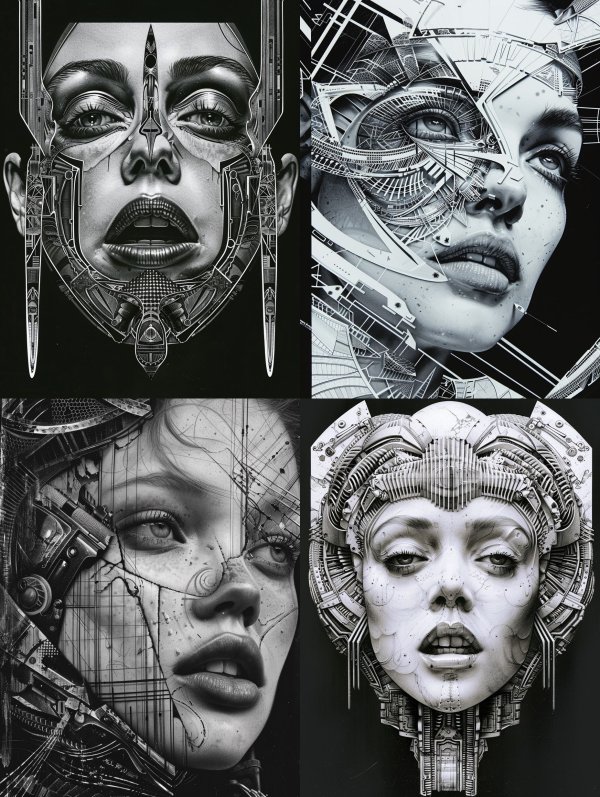 Cybernetic Soul in Monochrome