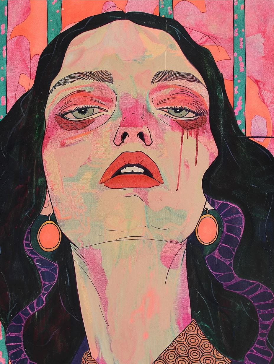 Neon Surrealist Portrait Study