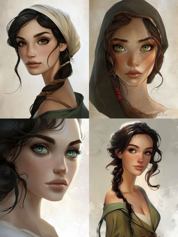 Rustic Maiden in Cream Headscarf