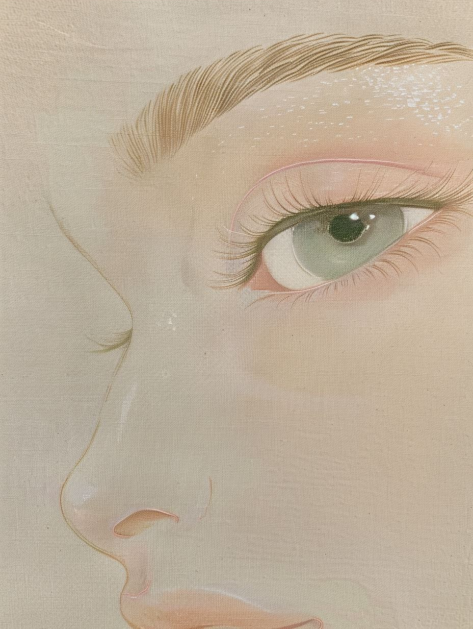 Ethereal Gaze in Soft Ochre