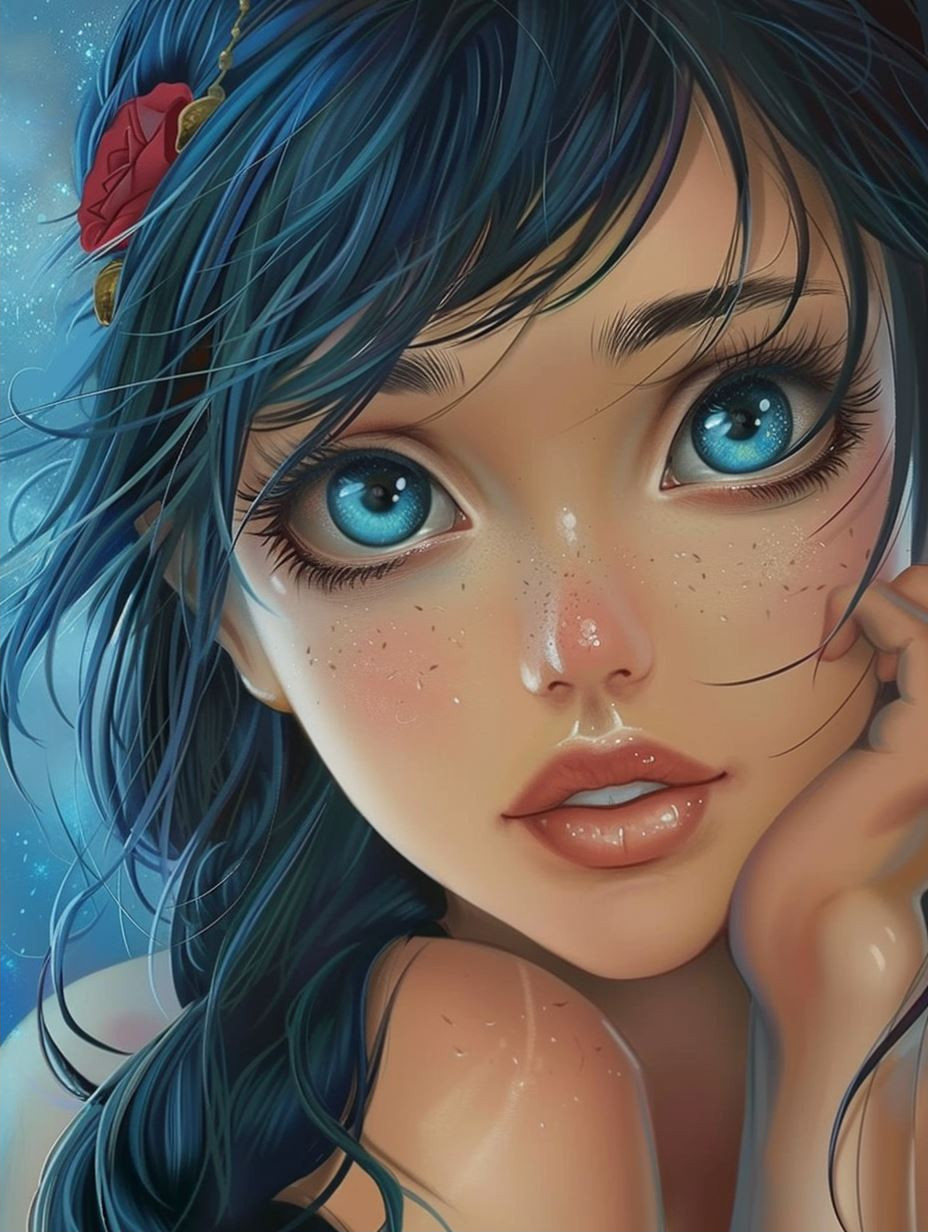Melancholy Rain in Blue Hues