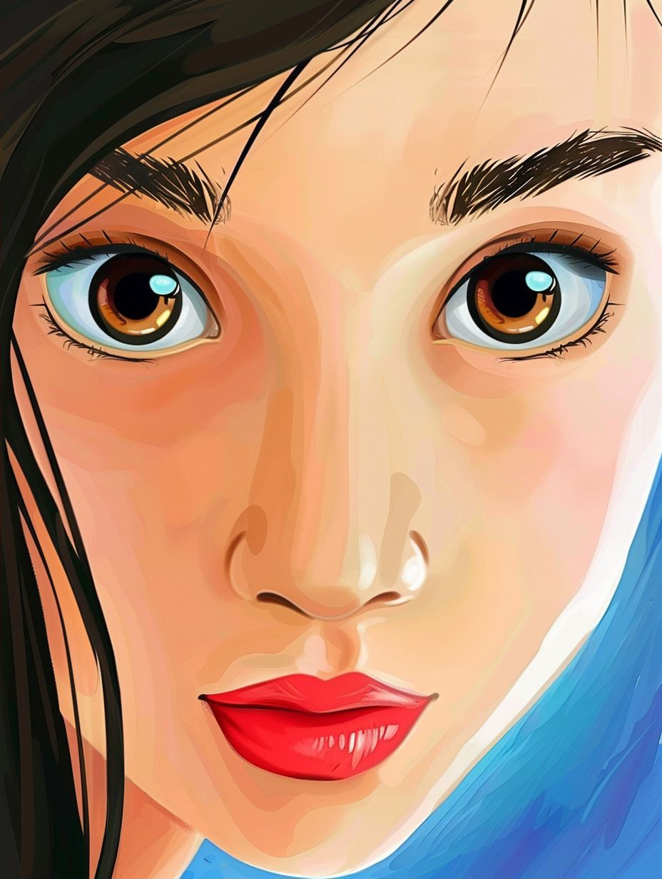 Ethereal Gaze Digital Portrait
