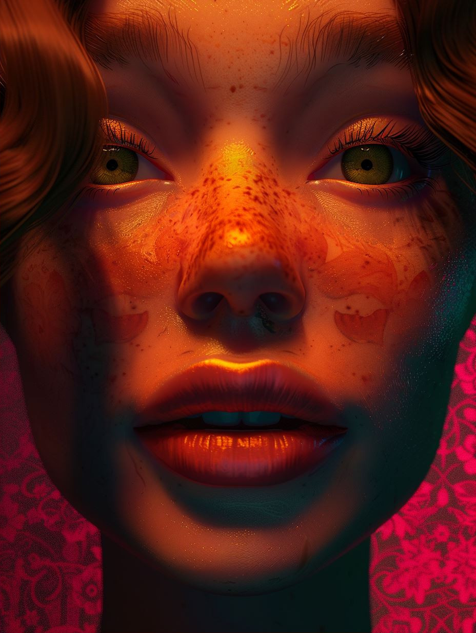 Neon Prism Facial Symmetry