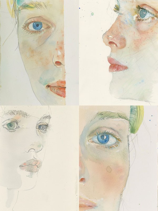 Ethereal Watercolor Gaze