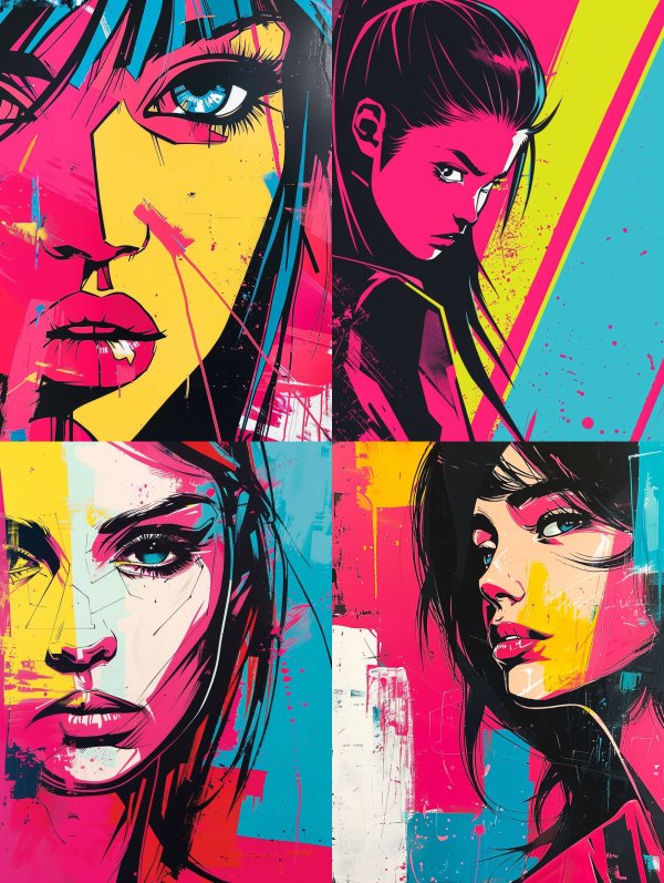 Neon Pop Punk Portrait