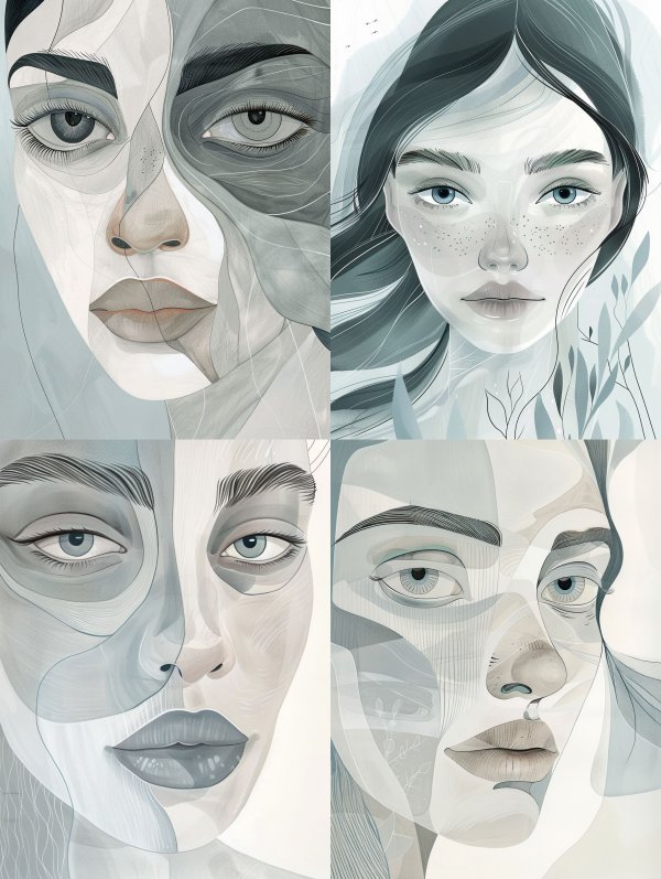Fragmented Monochromatic Portrait Study