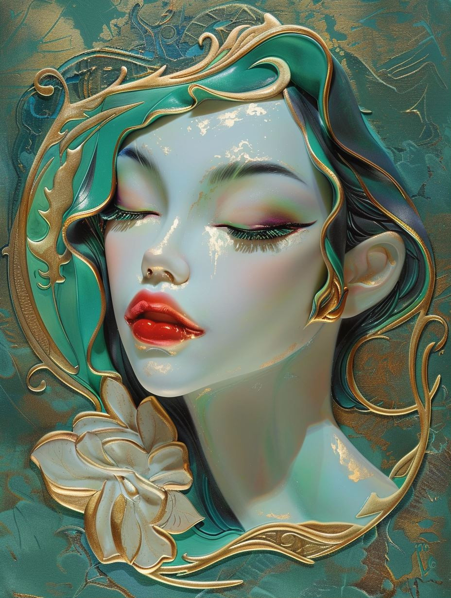 Ethereal Gilded Teal Goddess