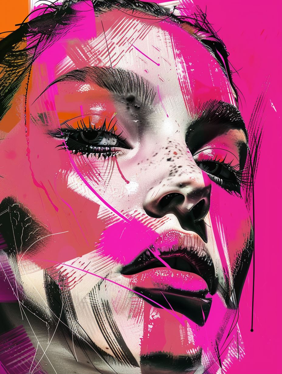 Neon Glitch Cyber Portrait
