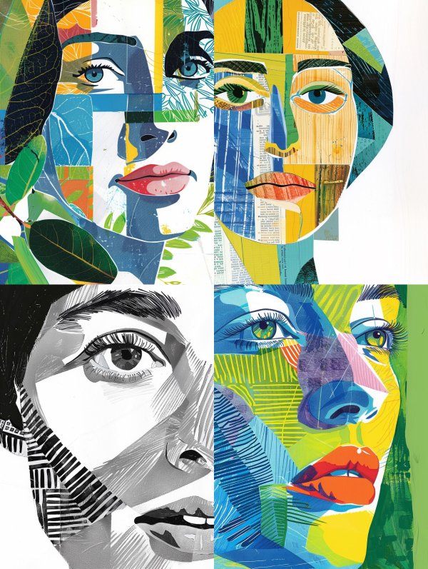 Fragmented Botanical Portrait Study