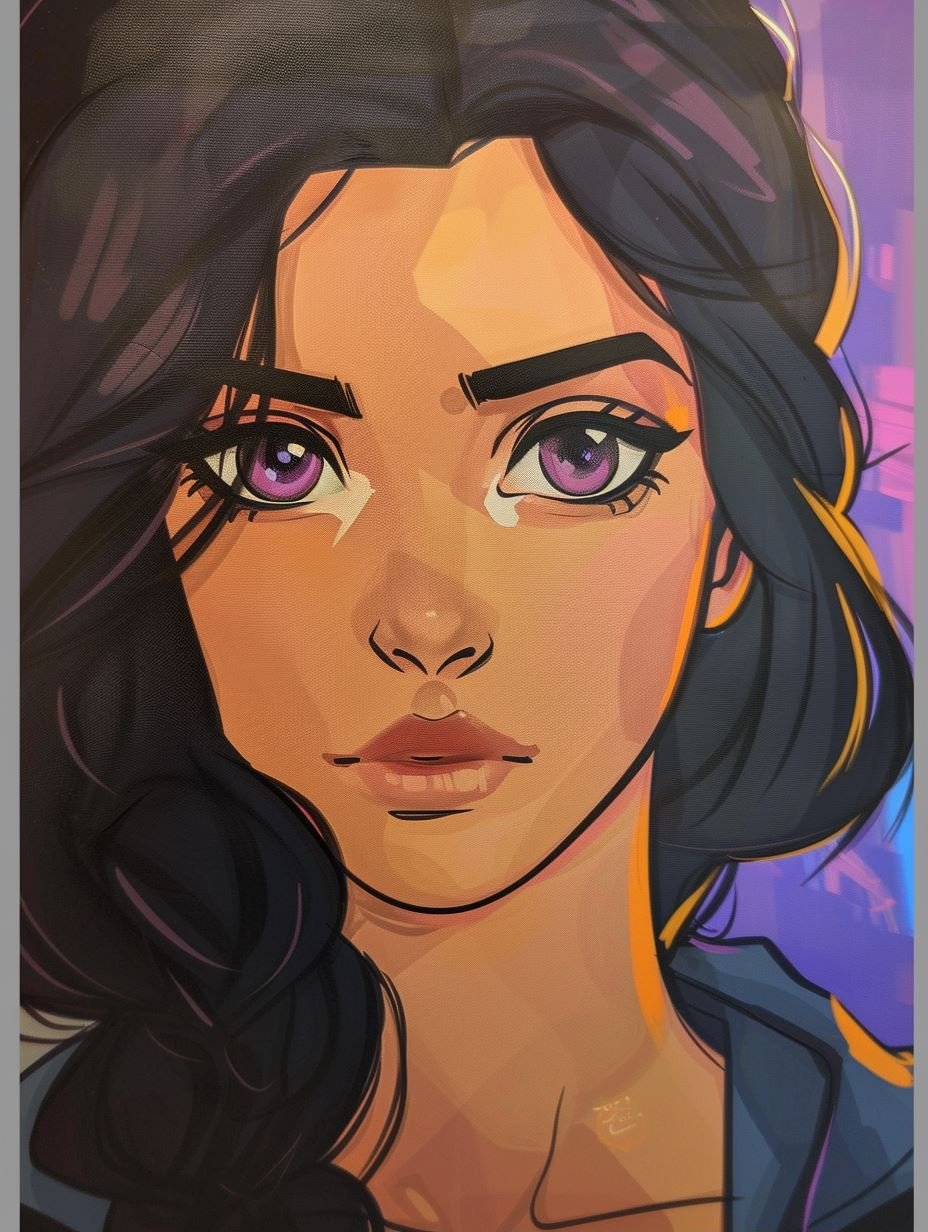 Neon Noir Digital Portrait