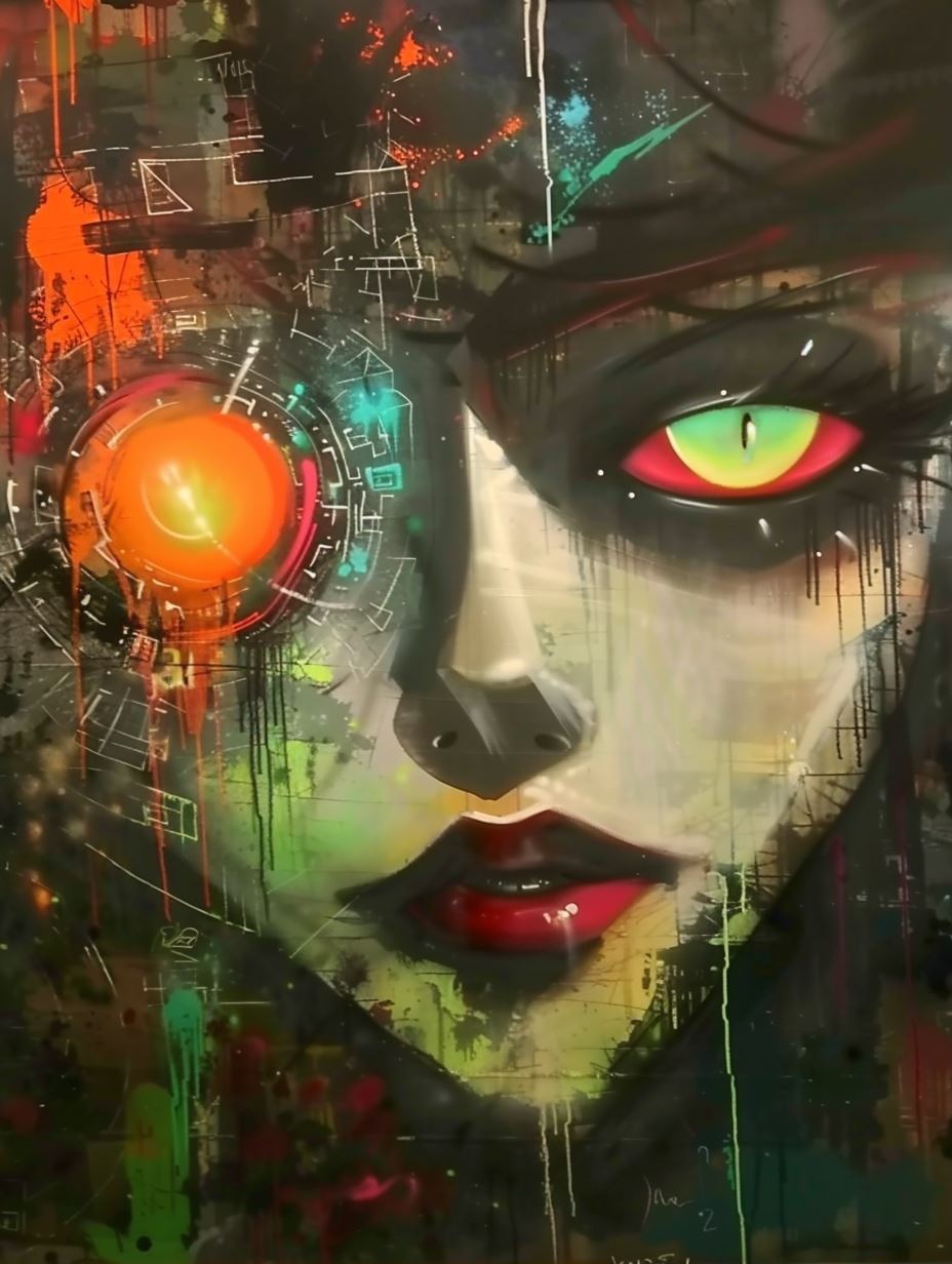 Cybernetic Glitch Portrait
