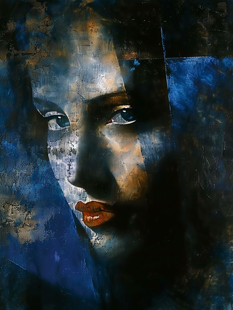 Fragmented Soul in Cobalt Blue