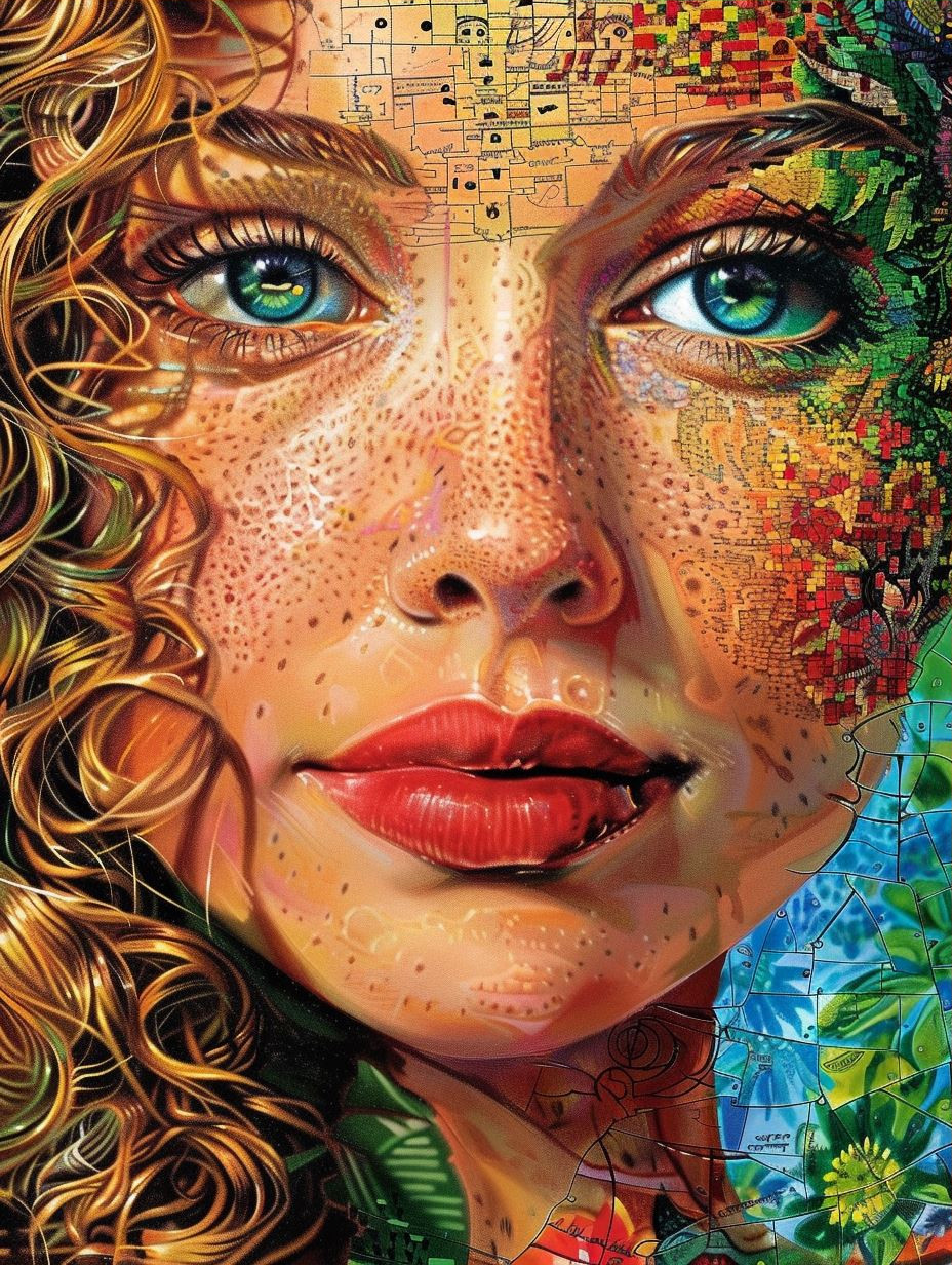 Hyper-Realistic Freckled Portrait Study