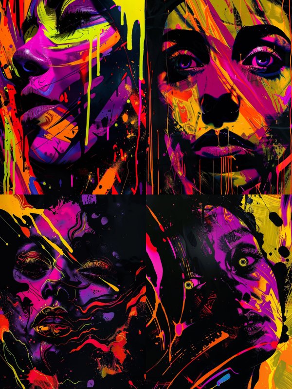 Neon Drip Cyber Portrait