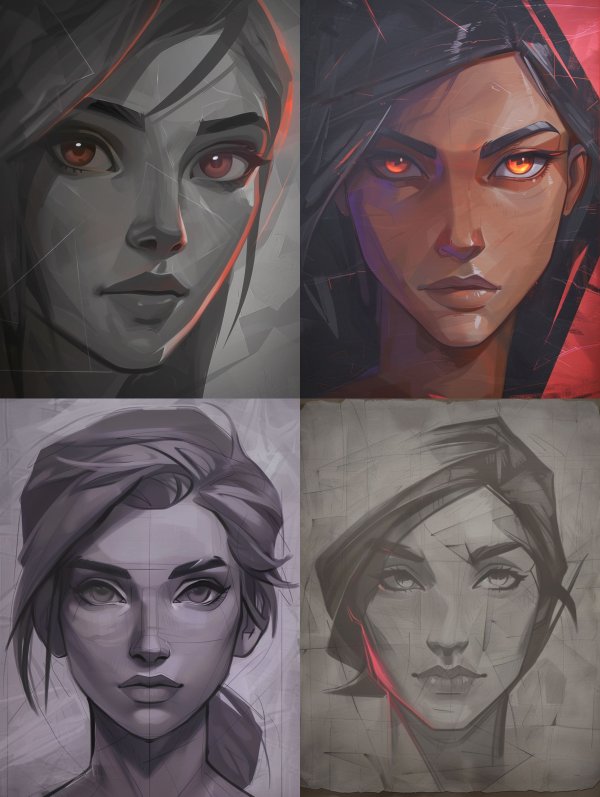 Crimson Glaze Cyber Portrait