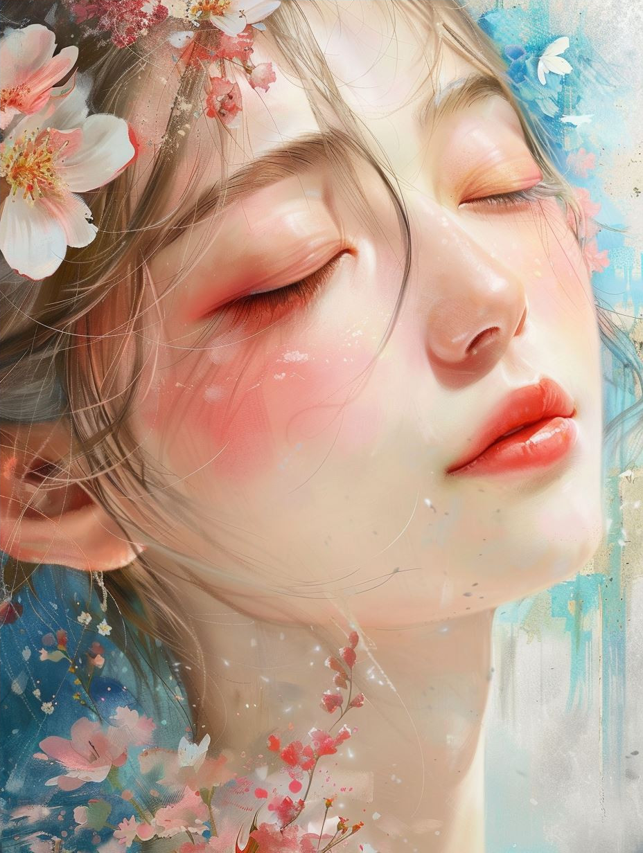 Ethereal Gaze of Spring Blossoms