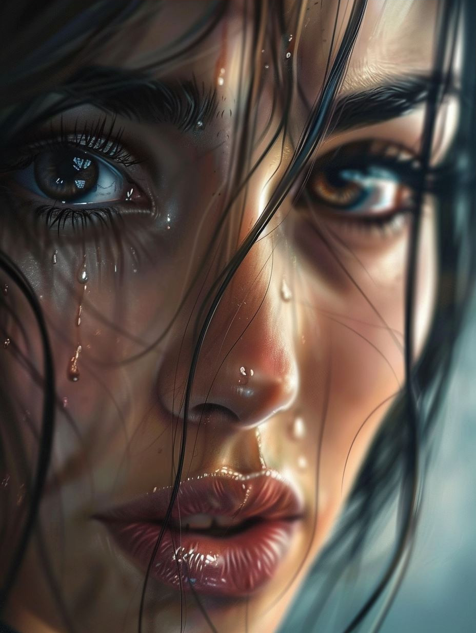Ethereal Gaze in Rain