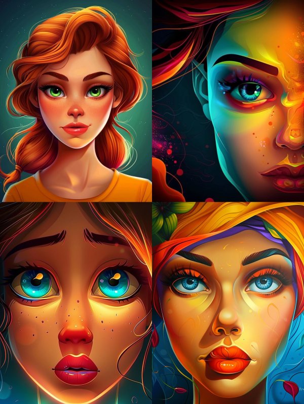 Vibrant Stylized Digital Portraits