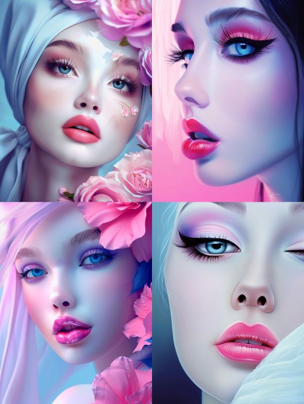 Ethereal Bloom Pastel Portrait