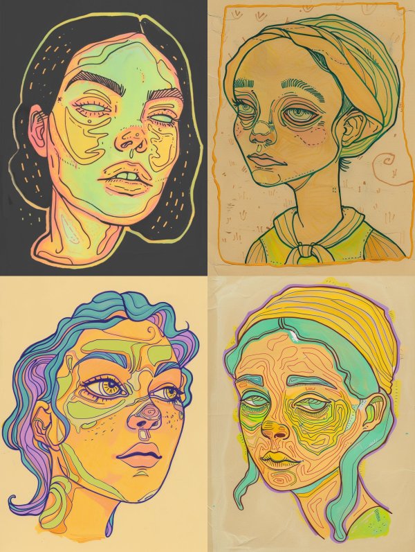 Neon Psychedelic Portrait Study