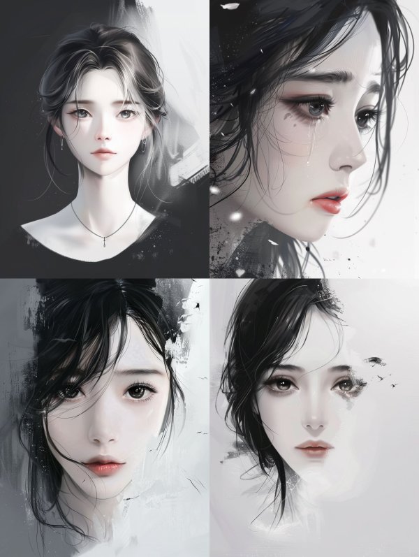 Ethereal Monochrome Muse