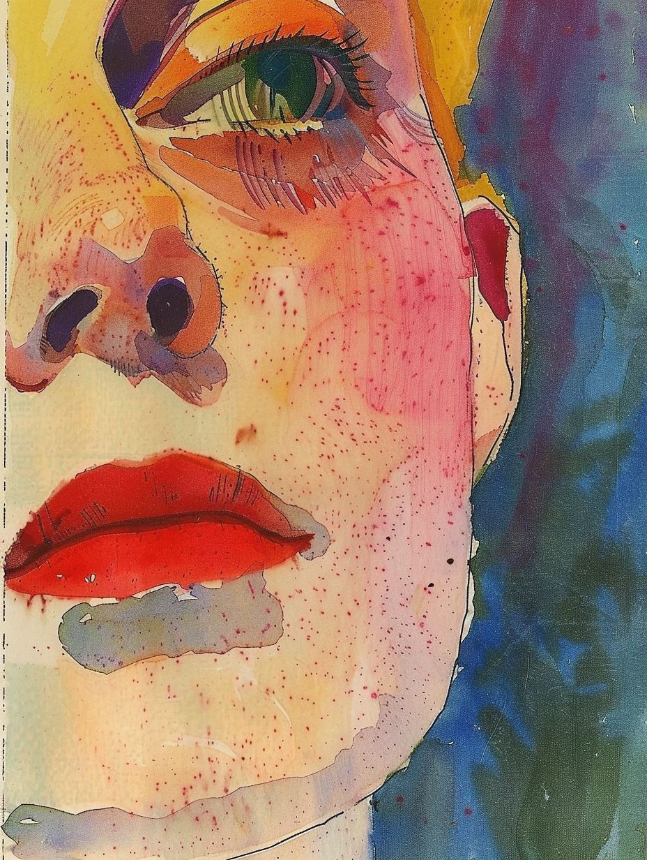 Abstract Watercolor Portrait Study