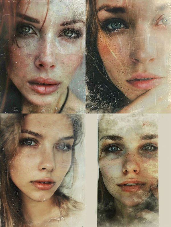 Weathered Gaze Through Cracked Glass