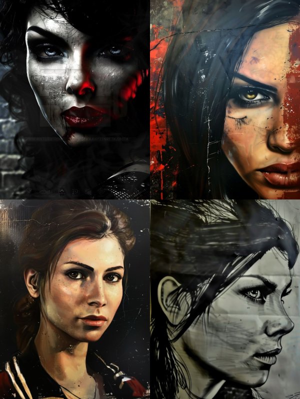 Crimson Shadow Noir Portrait